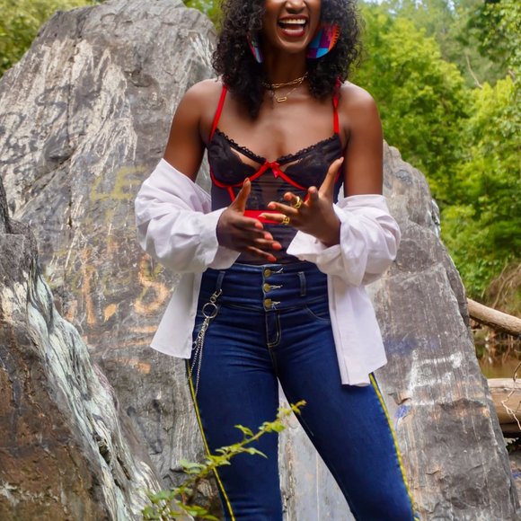 Adore Me Mesh Lace Satin Unlined Corset Teddy Bodysuit With Garter - Picture 12 of 16